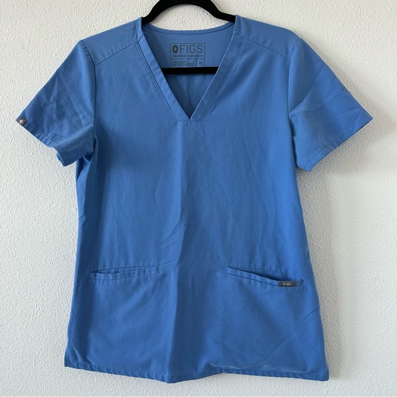 Figs Tops Figs Womens Casma Cell Blue Fw10 Scrub Top 3 Pocket Poshmark